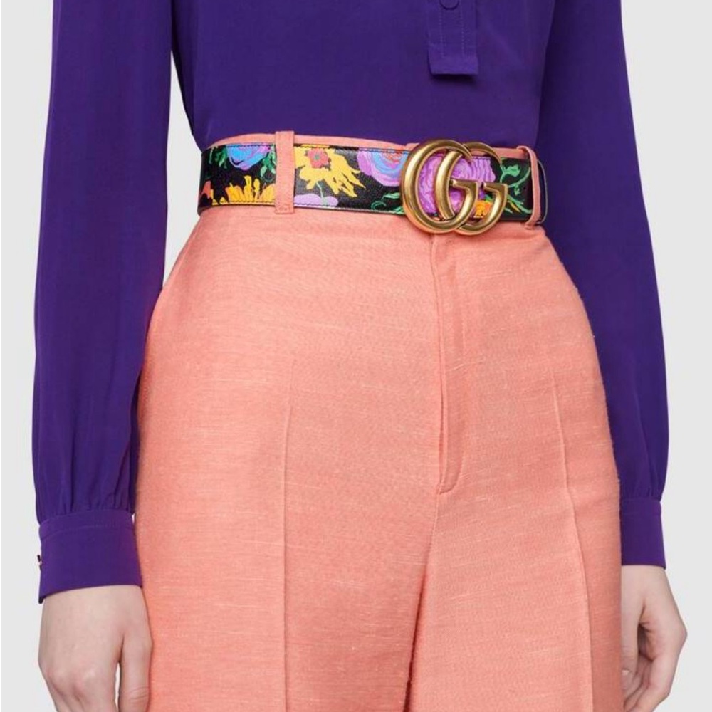 Gucci Ken Scott Print GG Marmont Belt - Picture 4 of 8